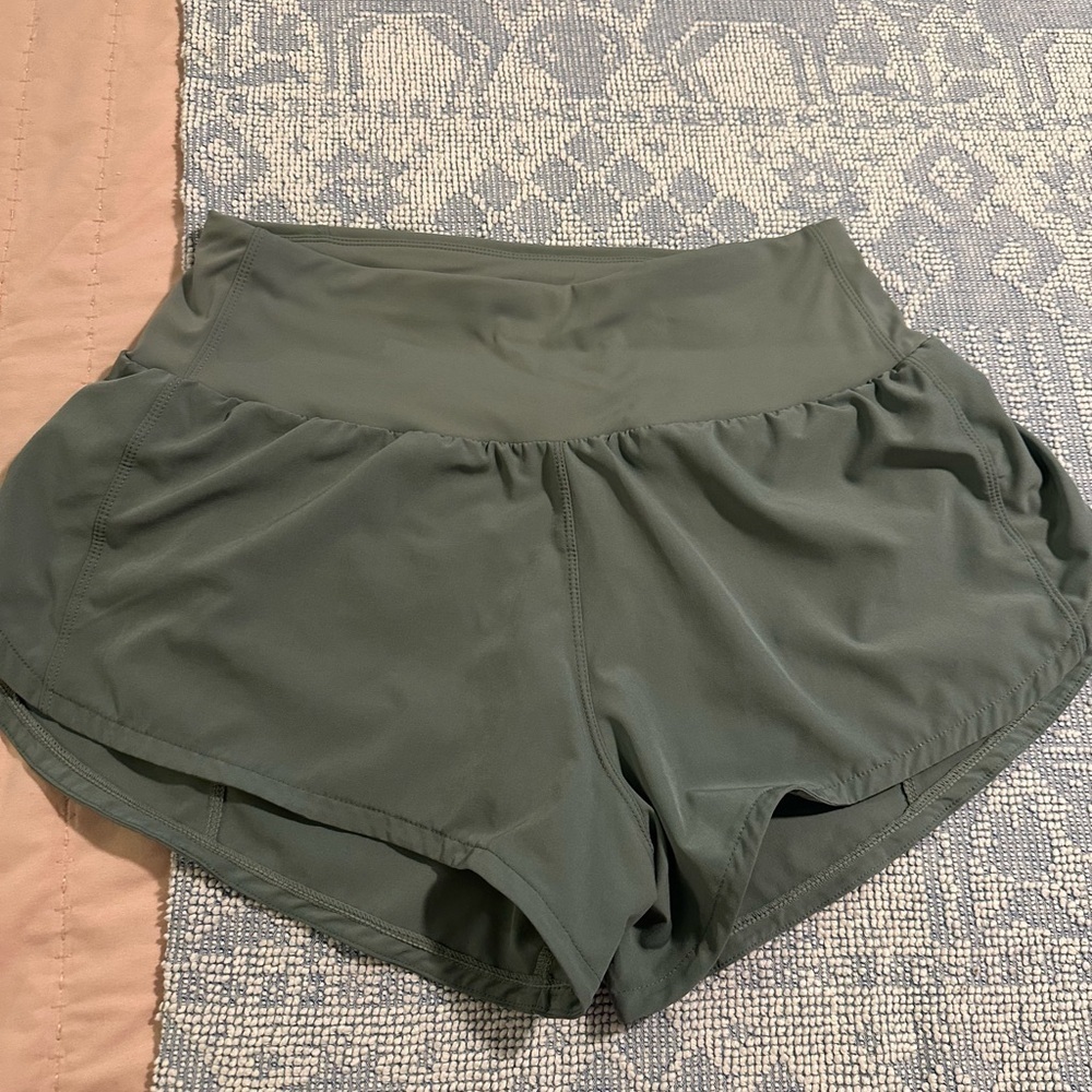 Women's Athletic Shorts - Olive and Black - Picture 5 of 10